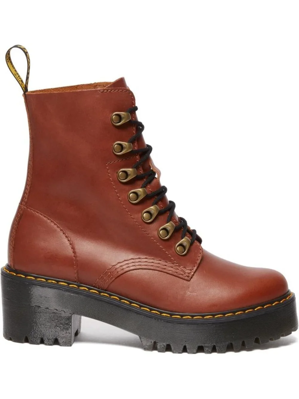 Women's Tan Rubber Smooth Vintage Retro Comfortable Grooved Sides Heeled Boot